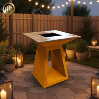 Table de foyer en acier Corten de haute qualité, durable, portable, pour l'extérieur, compatible avec le carburant et l'alcool, idéale pour le camping et les fêtes