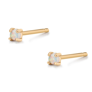 2025 Manufacturer Wholesale New High Quality Fashion Jewelry 925 Sterling Silver Gold Plated Mini <b>Opal</b> Stud <b>Earrings</b> - Product Image 1