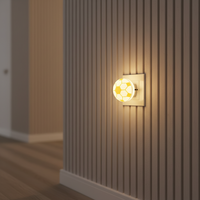 Lampe de nuit LED en forme de ballon de football GL-W136, interrupteur manuel marche/arrêt, lampe à brancher avec boîtier en ABS pour chambre à coucher
