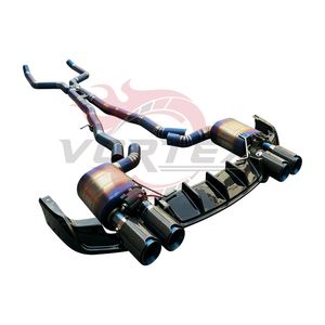 Kit d'échappement et diffuseur arrière Vortex Blue Burnt Titanium Valvetronic pour BMW 650i F06 F12 F13 4.4T V8 Racing Quad Carbon Tips - Product Image 5