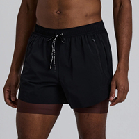 Shorts de sport d'été personnalisés bleus en polyester 86 % et élasthanne 14 % imperméables de qualité supérieure, idéaux pour la course, grandes tailles