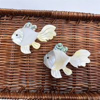 Nouveau pendentif en nacre de coquillage, matériau de bijouterie, poisson, abalone naturel, coquille de mer blanche, charme animal pour la fabrication de colliers
