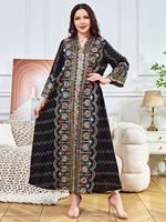Abaya pour femmes 2026, robe musulmane, impression numérique, strass, perles, kaftan marocain, vêtements islamiques, abaya pour femmes