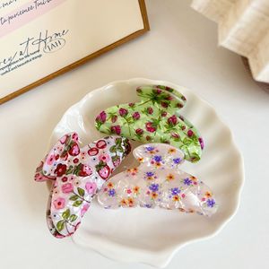 Pinces à cheveux en acrylique unisexe de style européen et américain avec imprimé floral 8x4cm, sublimation - Product Image 2