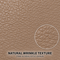Cuir synthétique PVC marron café, support non tissé, imperméable, gaufré, simili cuir pour l'ameublement intérieur de voiture et la sellerie