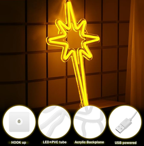 لافتة نيون نجمية مضيئة بتقنية LED لعيد الميلاد مع تحكم عبر تطبيق البلوتوث وألوان متعددة لديكور الشركات - Product Image 3