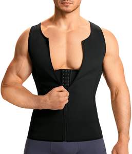 Camisa <span class=keywords><strong>de</strong></span> compresión para hombre, camiseta sin mangas para adelgazar el cuerpo, camiseta interior ajustada, faja con botones y control <span class=keywords><strong>de</strong></span> barriga - Product Image 1
