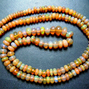 Vente en gros de perles de pierre opale éthiopienne naturelle multi-couleurs de 18 pouces, lisses et en forme de rondelle, certifiées CMA, Alifinternational - Product Image 1