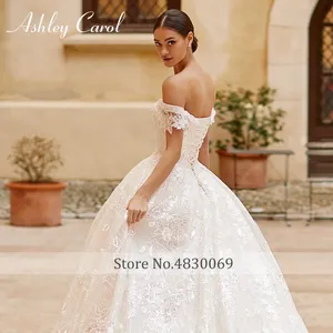 <span class=keywords><strong>Vestidos</strong></span> de Novia Ashley Carol, Encantadores <span class=keywords><strong>Vestidos</strong></span> de Gala con Cuentas y Apliques, Estilo Catedral, para Mujer, 2024 - Product Image 4