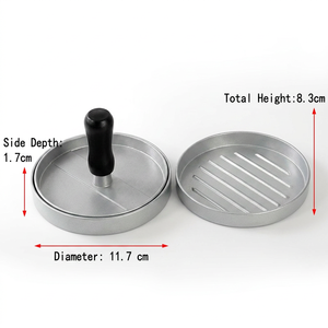 Prensa para Hamburguesas de Aluminio Antiadherente con 100 Hojas de Papel Encerado, Herramienta Redonda para Prensar Carne, Accesorios para Asar a la Parrilla - Product Image 5