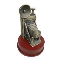 Trophées Souvenirs de prix de photographie d'appareil photo de luxe ancien personnalisé artisanat en métal pour photographier des événements cadeaux de tasses de gagnant
