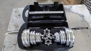 Hanteln-mancuerna cromada ajustable, <span class=keywords><strong>de</strong></span> 15kg con caja, pesa rusa, gimnasio, conjunto usado - Product Image 3