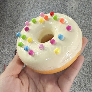 8,5 CM Accessoires pédagogiques, Jouets en forme de donuts saveur vanille, Blanc pur, sans décoration, Kit de peinture et de coloriage DIY, Boules de jeu factices, Cadeau - Product Image 6