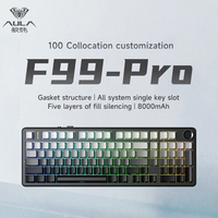 Nouveau clavier mécanique ergonomique en plastique AULA F99 PRO avec rétroéclairage RVB, touches personnalisables, pour jeux, saisie, bureau, usage domestique, ordinateur de bureau