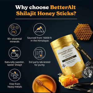 En stock – Bâtonnets de <span class=keywords><strong>miel</strong></span> au shilajit saveur fraise – Supplément de vitamines et d'acide férulique – Shilajit Nature - Product Image 5