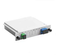 Splitter PLC Plug-in SC UPC 1*2 Berkualitas Tinggi, Kaset LGX Serat Optik untuk Jaringan FTTH GPON EPON 5G