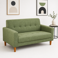 Günstiges Klassisches Zweisitzer-Leinensofa Komfortables Wohnzimmermöbel
