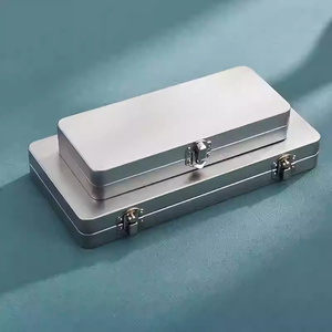 קופסת פח מלבנית עם אבזם מנירוסטה בדרגת מזון - קופסת פח קטנה לאחסון כלים וברגים - Product Image 2