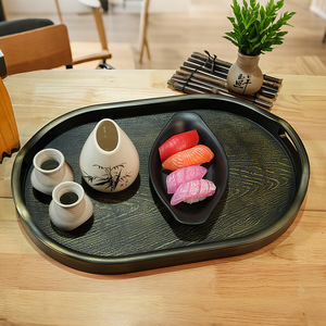 Bandeja de Servir Ovalada Estilo Chino-Japonés, Imitación Madera, Color Cobre, para Comida, Té, Café, Uso Doméstico - Product Image 2
