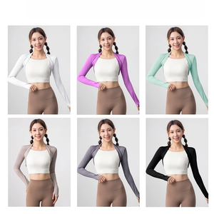 Ropa Deportiva de Yoga de Alta Calidad, Manga Larga, Ajustada, Fresca, con Protección Solar, Transpirable, para Correr - Product Image 4