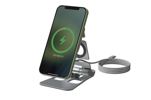 Soporte 3 en 1 para Teléfono Celular, Ajustable en 2 Posiciones, de Aleación de Aluminio, Totalmente Plegable, Portátil, para Tablet, para Reloj, para iPhone 12 - Product Image 5