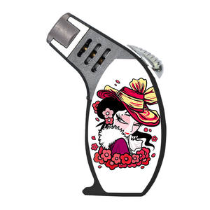 Briquet à gaz incliné en plastique rechargeable, nouveau design américain 2025, pas cher, mignon, avec logos personnalisés, pour cadeaux de cigares - Product Image 4