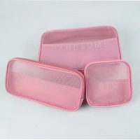 Trousse à cosmétiques en maille de nylon, petite et grande trousse de voyage, trousse de maquillage, trousse de beauté, pochette en maille, trousse de toilette avec logo personnalisé