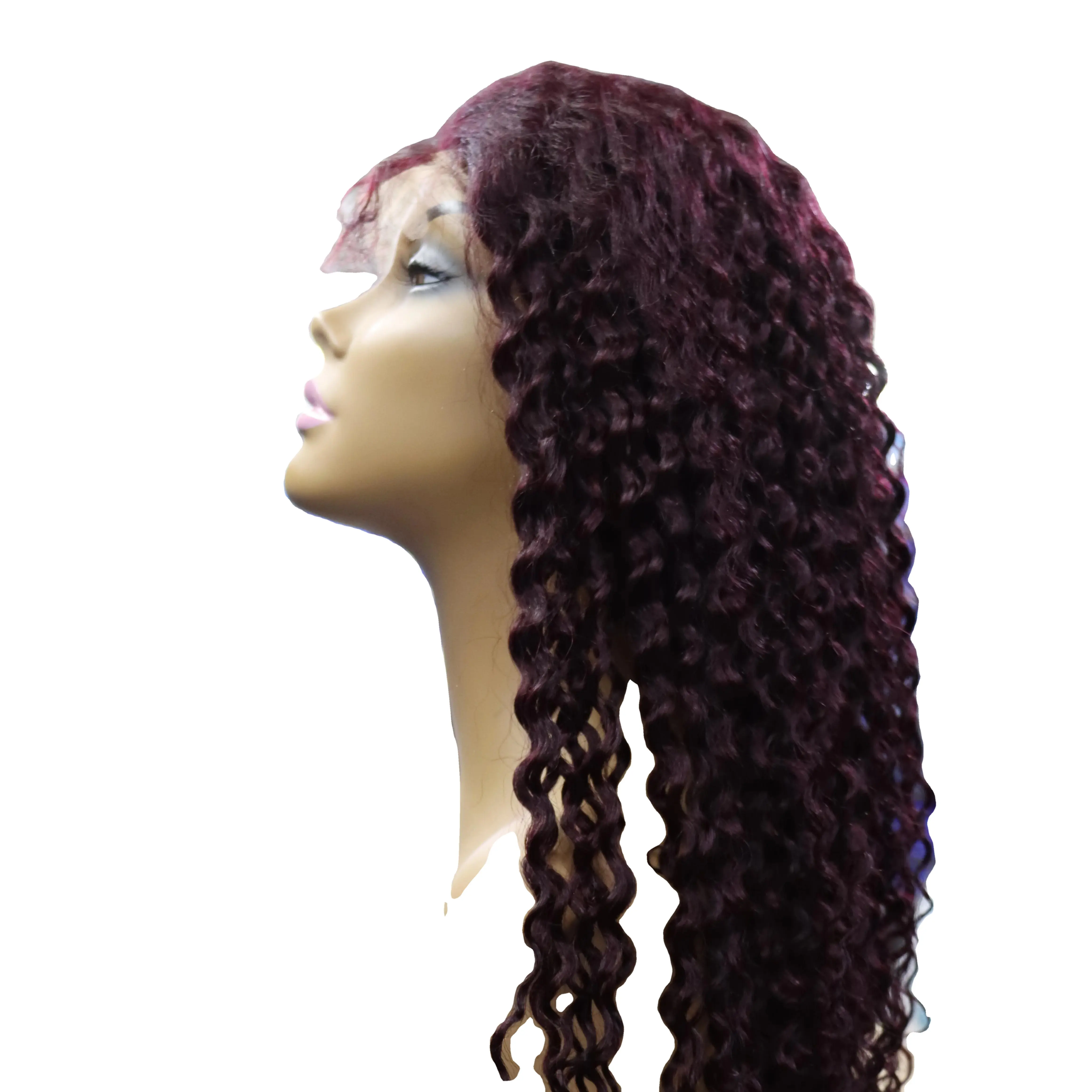 100% MENSCHLICHES HAAR Großhandel Schwarz wein Farbe 13x4 Transparente Spitze Echthaar leimlose Perücken 10a ,12a Virgin Human Hair HD Full la