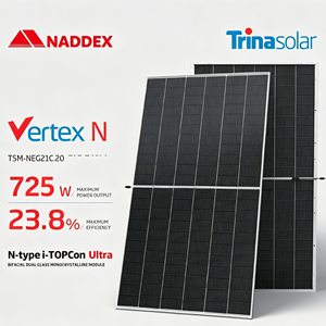 แผงโซลาร์เซลล์โมโนคริสตัลไลน์กระจกคู่โมโนคริสตัลไลน์ขนาด210มม. 725W N-Type I-Topcon ultra bifacial TSM-NEG21C.20 - Product Image 1