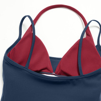 Ensemble de yoga 2 pièces pour femme OEM/ODM – Haut court dos nu color block et pantalon large – Tenue de sport pour yoga, course et entraînement en salle de sport