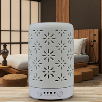 Diffuseur d'huiles essentielles électrique en céramique à ultrasons, veilleuse à 7 couleurs changeantes, minuterie, humidificateur d'aromathérapie pour voiture et maison