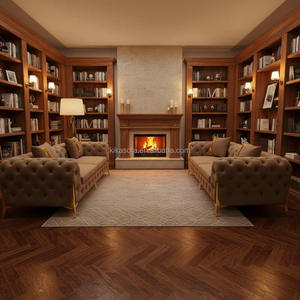 طقم أريكة تشيسترفيلد مبطن بـ 223 مقعد، ظهر مزخرف، أرجل معدنية ذهبية، قماش مخملي - أريكة قطاعية بتصميم عصري للشقق - Product Image 2