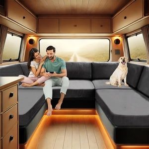 Housse de chaise de canapé, housses de <span class=keywords><strong>coussin</strong></span> RV Dinette avec velours extensible à nouer, housse de <span class=keywords><strong>coussin</strong></span> de camping-car pour banc de voiture RV Camper - Product Image 3