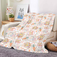 Nouveau printemps lapin de pâques rose fleur oeuf corail polaire jeter couvertures personnalisé floue chaud doux portable flanelle couverture