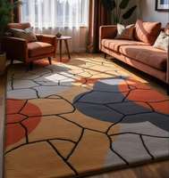 Tapis tufté fait main en laine et soie de qualité supérieure pour salon, chambre à coucher, antidérapant, moelleux, décoratif, pour la maison et l'hôtel