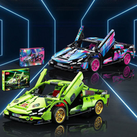 LELE BROTHER 9026-9029 Rambo Green Bull Modèle de voiture de sport pour enfants Puzzle Assemblage Racing Toy Building Blocks Sets