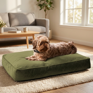 高級長方形フリース製パッド入り犬用ベッド、メモリーフォームのサポートクッション付き、取り外し可能なカバー、整形外科用滑り止めベースで快適な睡眠を実現 - Product Image 5