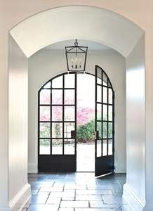 Puertas <span class=keywords><strong>de</strong></span> acero <span class=keywords><strong>de</strong></span> doble acristalamiento modernas, vidrio estriado, diseño negro, ventanas para exteriores, Hotel, rotura térmica, aislamiento acústico, <span class=keywords><strong>Pan</strong></span> <span class=keywords><strong>de</strong></span> acero - Product Image 2