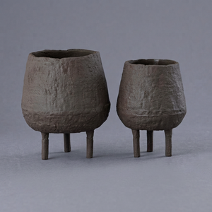 Vases à fleurs en métal côtiers faits à la main, petite taille, design moderne, lot de 2, décoration intérieure - Product Image 1