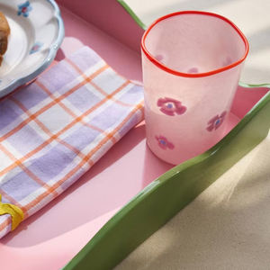 Bandeja de laca de alta calidad, bandeja de madera pintada, bandeja de servicio de laca de estilo ondulado de lujo pintada hecha en Vietnam - Product Image 3