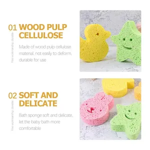Éponges de bain pour enfants, nettoyant corporel exfoliant entièrement naturel, en pulpe de bois givrée, outils de gommage en cellulose pour bébé - Product Image 4