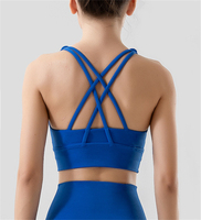 Aoyema Soutien-gorge de sport haute performance 30 couleurs pour femme, haut court extensible, vêtements de gym, soutien-gorge de yoga rembourré pour l'entraînement