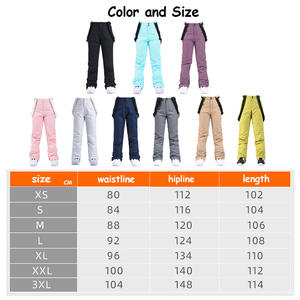 Nueva moda babero grueso impermeable esquí nieve desgaste tamaño opcional a prueba de viento señoras <span class=keywords><strong>hombre</strong></span> cálido deportes al aire libre pantalones de invierno - Product Image 6