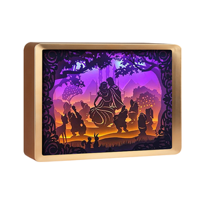 Lanterne en papier <span class=keywords><strong>de</strong></span> style conte <span class=keywords><strong>de</strong></span> fées <span class=keywords><strong>Grimm</strong></span>, <span class=keywords><strong>Blanche</strong></span>-<span class=keywords><strong>Neige</strong></span>, à faire soi-même, 7 feuilles, boîte à lumière découpée en papier, lampe <span class=keywords><strong>de</strong></span> chevet pour chambre d'enfant - Product Image 1