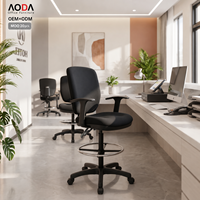 Chaise de bureau ergonomique certifiée AODA BSCI, chaise de caissier avec repose-pieds, Silla De Cajero
