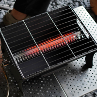 Barbecue portable de camping en acier inoxydable pour charbon et gaz, à poser sur table