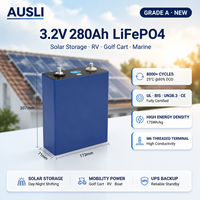 AUSLI LF280K 3.2V 280Ah Cellule de batterie prismatique LiFePO4 896Wh 8000 cycles pour stockage d'énergie solaire ESS Vente en gros