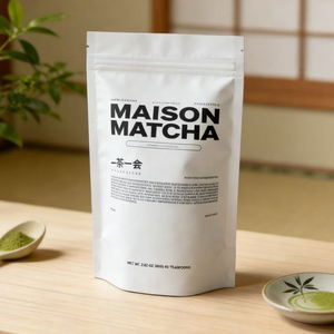 Pochette personnalisée avec fermeture éclair, qualité alimentaire, pour poudre de matcha, emballage pour thé - Product Image 1
