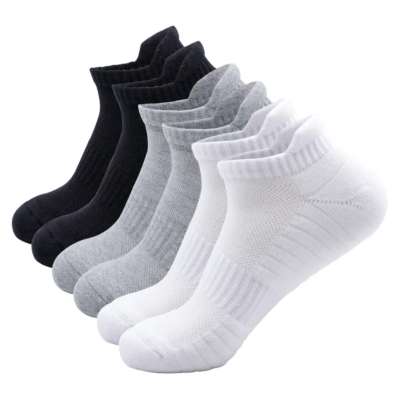 custom unisex men quick dry organic soft cushion brand premium ankle running athletic sport terry socks with anti slip grip