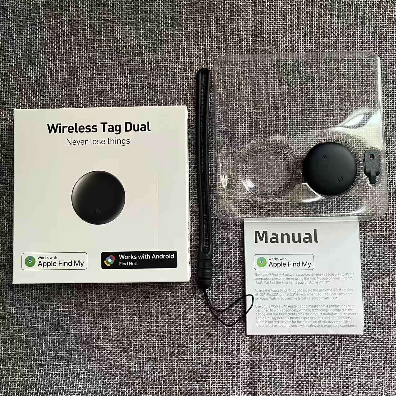 Black tag with lanyard (dual system)